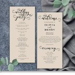 Elegant Romantic Calligraphy  Wedding Program<br><div class="desc">Elegant Romantic Calligraphy Wedding Program.</div>