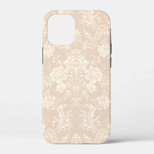 Elegant Romantic Chic Floral Damask-Cream Case-Mate iPhone Case (Back)