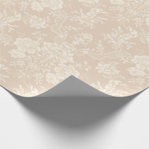 Elegant Romantic Chic Floral Damask-Cream Wrapping Paper
