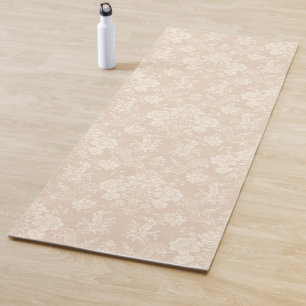 Elegant Romantic Chic Floral Damask-Cream Yoga Mat