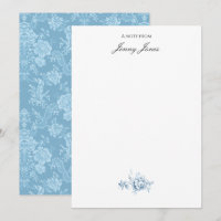 Elegant Romantic Chic Floral Damask-Pastel Blue