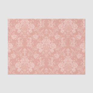 Elegant Romantic Chic Floral Damask-Peach Tissue Paper