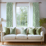 Elegant Romantic Chic Floral Damask-Sage Green Sheer Curtains<br><div class="desc">Elegant vintage-inspired floral damask design featuring chic monochrome light-on-dark sage green flowers,  leafy scrolls and swags of delicate lacy ribbons. This pattern is seamless and can be scaled up or down.</div>