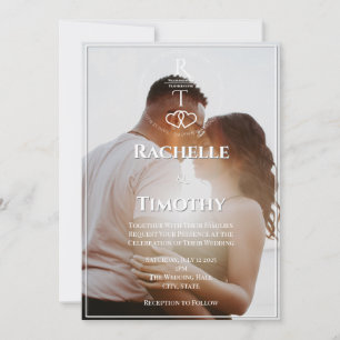 Elegant Romantic Colour Photo Wedding Invitation