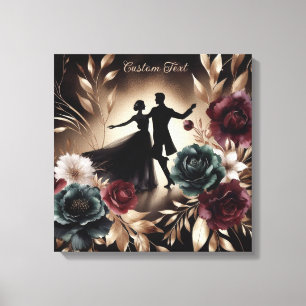 Elegant Romantic Dancing Couple Personalized Canvas Print