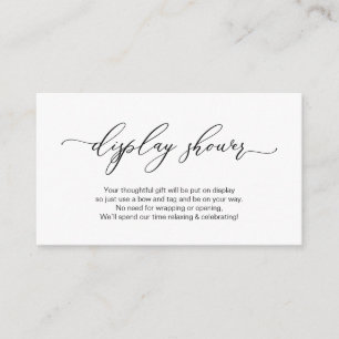 Elegant Romantic Design, Black, Display Shower Enclosure Card