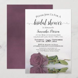 Elegant Romantic Dusty Pink Rose Bridal Shower Invitation