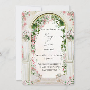 Elegant Romantic Floral Arch Wedding Invitation