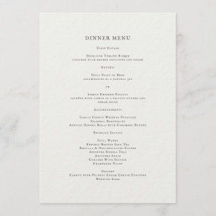 Elegant Romantic Floral Dinner Menu