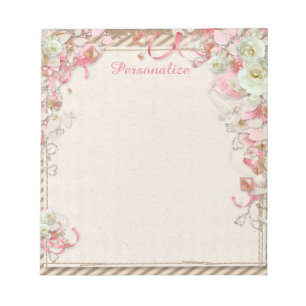Elegant & Romantic Floral Garden Flower Canopy Notepad