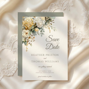 Elegant Romantic Floral Garden Save The Date