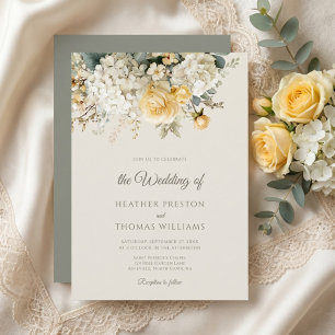 Elegant Romantic Floral Garden Wedding Invitation