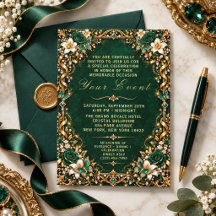 Elegant Romantic Floral Glitter Celebration