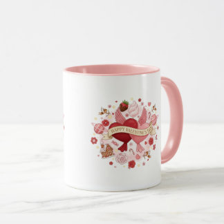 Elegant Romantic Floral Heart Coffee Mug