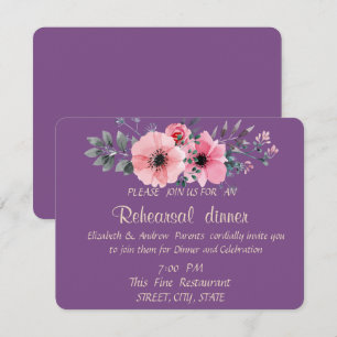 Elegant Romantic Floral Rehearsal Dinner Invitation