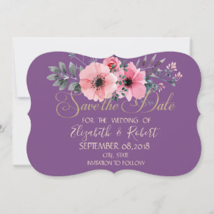 Elegant Romantic  Floral Save The Date