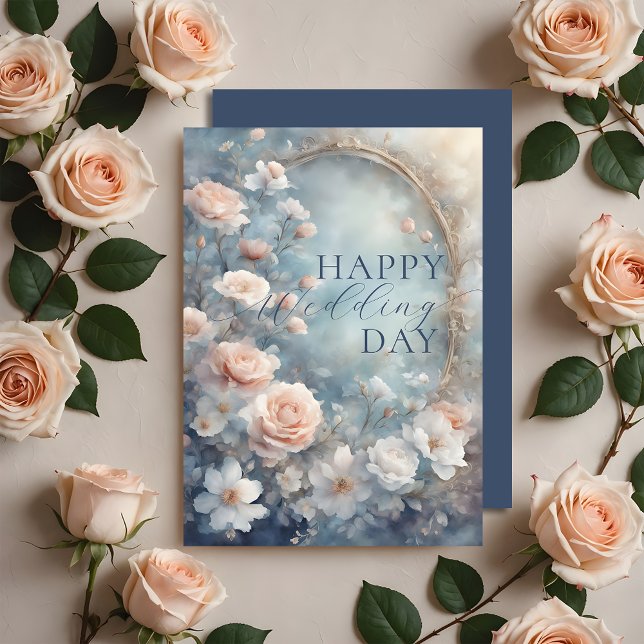 Elegant Romantic Floral Wedding Congratulations Card (Creator Uploaded)