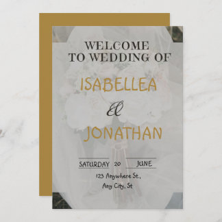 Elegant Romantic Floral Wedding Invitation