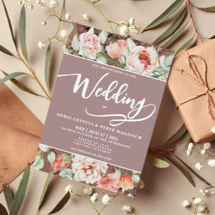 Elegant Romantic Floral Wedding Invitation