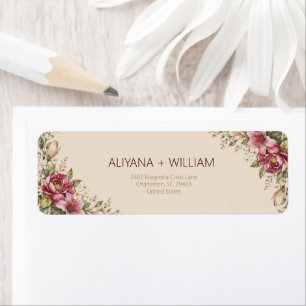 Elegant Romantic Floral Wedding Return Address