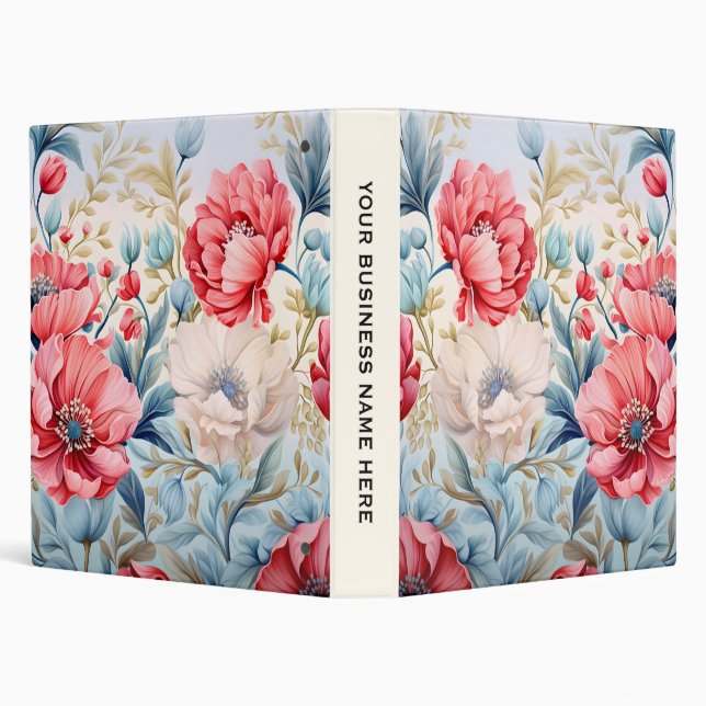 Elegant Romantic Flower Botanical Garden Binder (Background)