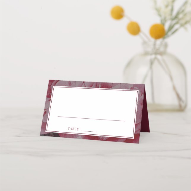 Elegant Romantic Flower Seating Table Place Card (Front)