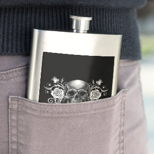 Elegant, Romantic Goth Hip Flask