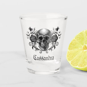 Elegant, Romantic Goth Personalized  Shot Glass
