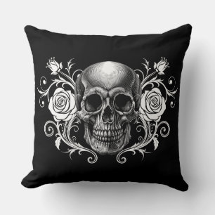 Elegant, Romantic Goth Throw Pillow