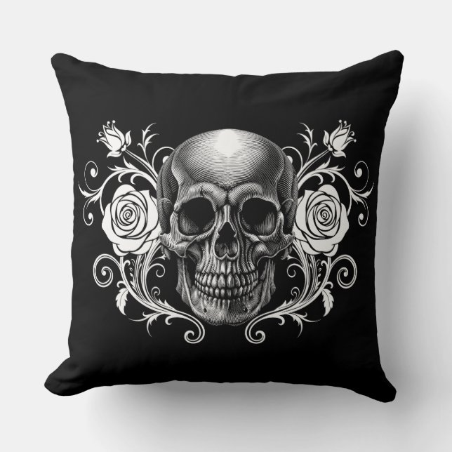 Elegant, Romantic Goth  Throw Pillow (Front)