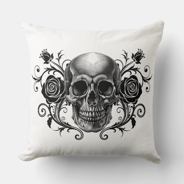 Elegant, Romantic Goth  Throw Pillow (Front)