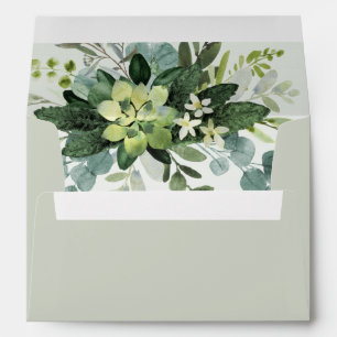 ELEGANT ROMANTIC GREENERY EUCALYPTUS TABLE NUMBERS ENVELOPE