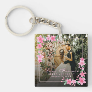 Elegant Romantic Happy Valentine's Day photo Keychain