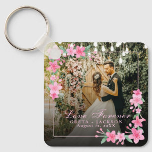 Elegant Romantic Happy Valentine's Day photo Keychain