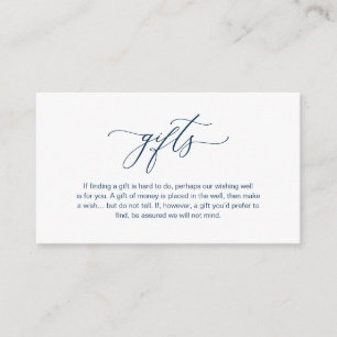 Elegant Romantic, Navy Blue, A note on gifts Enclosure Card