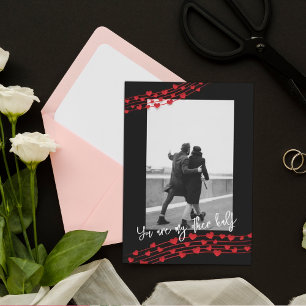 Elegant romantic red hearts Holiday Card