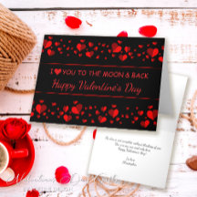 Elegant Romantic Red Hearts Valentines Day Card