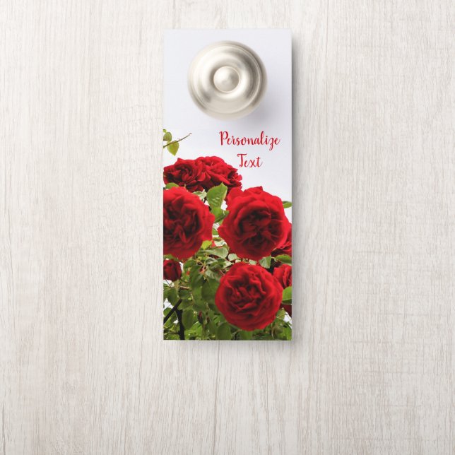 Elegant & Romantic Red Rose Bouquet Wedding Night Door Hanger (On Knob)