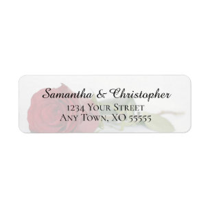 Elegant Romantic Red Rose Wedding Return Address