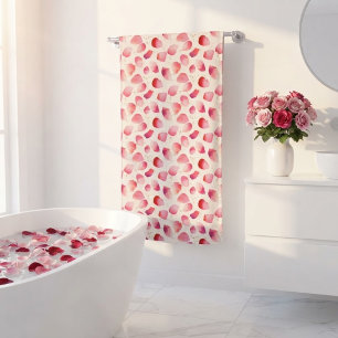 Elegant romantic rose petals bath towel