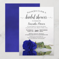 Elegant Romantic Royal Blue Rose Bridal Shower