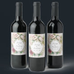 Elegant Romantic Rustic Floral Wedding Square Stic Wine Label<br><div class="desc">Elegant burgundy,  pink blush,  sage green floral romantic wreath. Use to decorate or to seal your bridal shower or wedding invitation sticker.  Available for water,  sparkling wine,  beer and other bottles.  100% customer satisfaction with “Zazzle”</div>