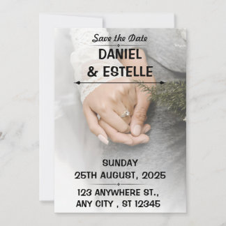 Elegant Romantic save the date wedding card