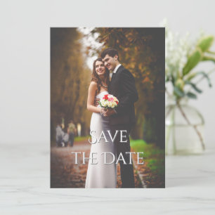 Elegant Romantic Script Colour Photo Wedding Save The Date