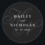 Elegant Romantic Script Monogram Wedding Sticker<br><div class="desc">Elegant Romantic Script Monogram Wedding Sticker</div>