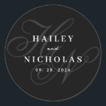 Elegant Romantic Script Monogram Wedding Sticker<br><div class="desc">Elegant Romantic Script Monogram Wedding Sticker</div>