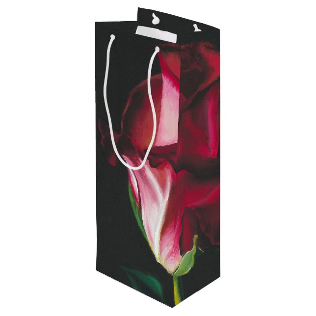 Elegant Romantic Single Rose Gift Bag (Back Angled)
