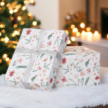 Elegant romantic Soft Watercolor Floral Christmas Wrapping Paper<br><div class="desc">This hand-painted Christmas wrapping paper brings a gentle, festive touch to your holiday gifts. Featuring delicate watercolor florals in soft hues of pink, green, and red, it perfectly complements the warmth and spirit of the season. The subtle botanical design adds an elegant, natural feel to your presents, making them stand...</div>