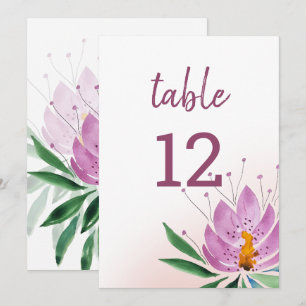 Elegant Romantic Violet Lotus Watercolor Art Announcement