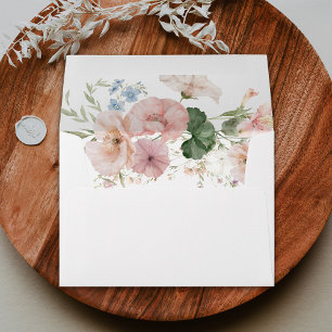 Elegant Romantic Watercolor Floral Wedding Envelope